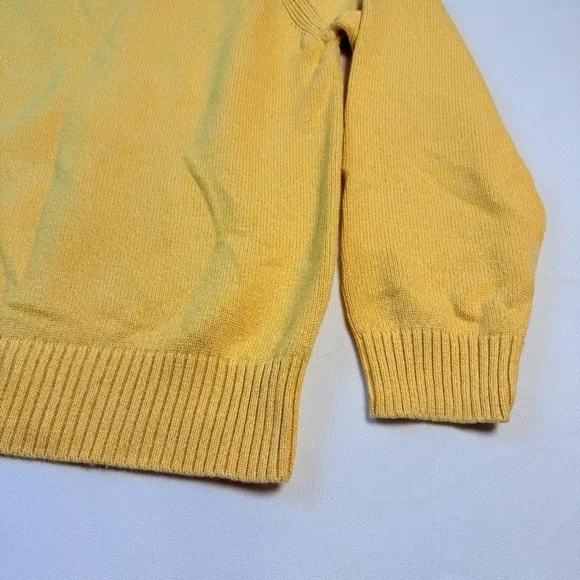 Tommy Hilfiger Sweater Men's M Yellow Essential Mini Flag Logo Vintage Round - Picture 5 of 16